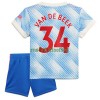 Maillot de Supporter Manchester United Donny Van De Beek 34 Extérieur 2021-22 Pour Enfant